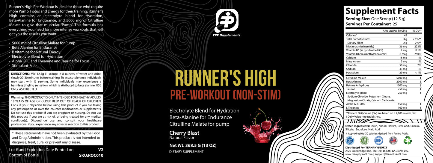 The Runner's High (Non-Stim) Pre-Workout