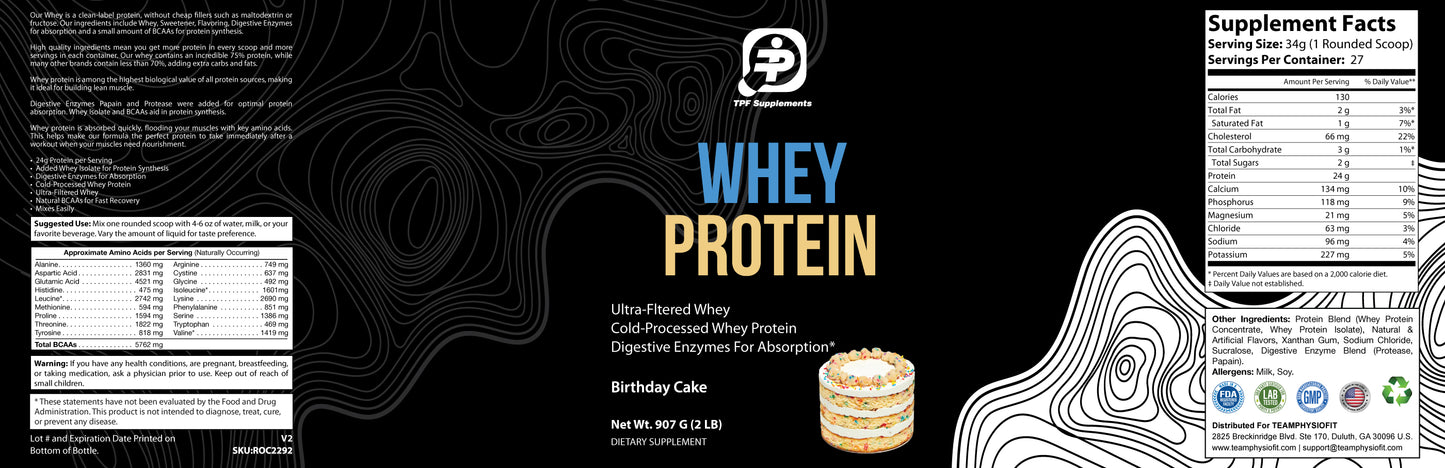 2lb Whey Protein Birthday Cake 28 Servings